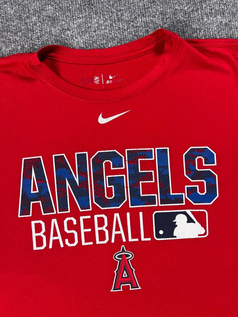 Nike T Shirt Los Angeles Angels MLB Dri Fit Baseball Red Mens Extra Large